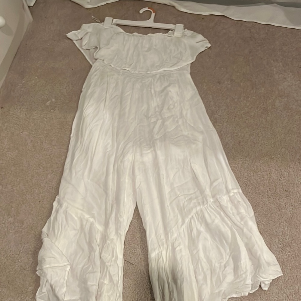 White palazzo jumpsuit
